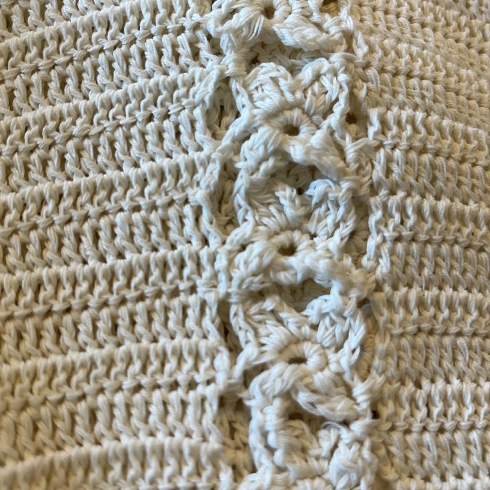 Polo Ralph Lauren Ivory Hand crafted Crochet Romantic Dress ruffle hem Size XL - Picture 15 of 17